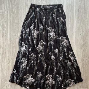 ALLSAINTS Cari Mia Sarong Front Split Floral Maxi Skirt